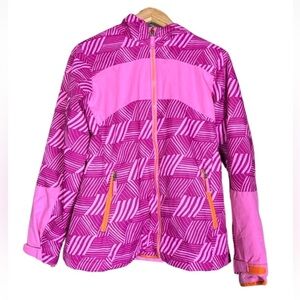 Lands’ End pink print winter parka / snowboard jacket Size XL / 16